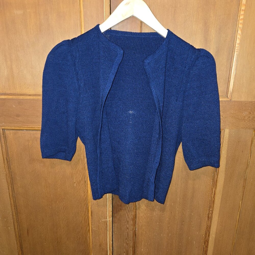St. John Women's short Jacket, Santana Knit Navy Blue, likely a Size 8